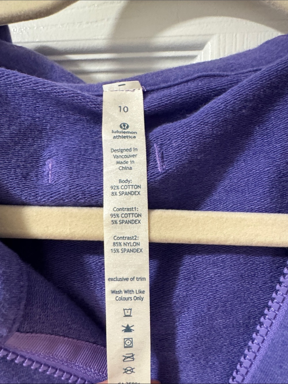 Purple Two-Tone Hooded Zip Jacket Lululemon - Picture 3 of 4